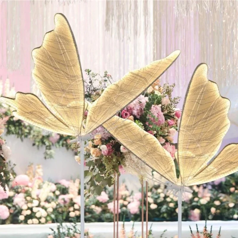 2 Sets Wedding Lamp Butterflies LED Romantic Creative Lace Floor Butterfly Lamps for Road Load Walkway Party Stage Lights.