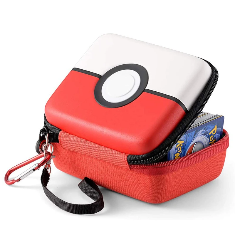 حقيبة تخزين اللون الأحمر الأبيض للحصول على بطاقة الألعاب مقاوم للماء الغبار ل PTCG علبة كرتون الحال بالنسبة ل كزة الكرة نمط مواد ايفا