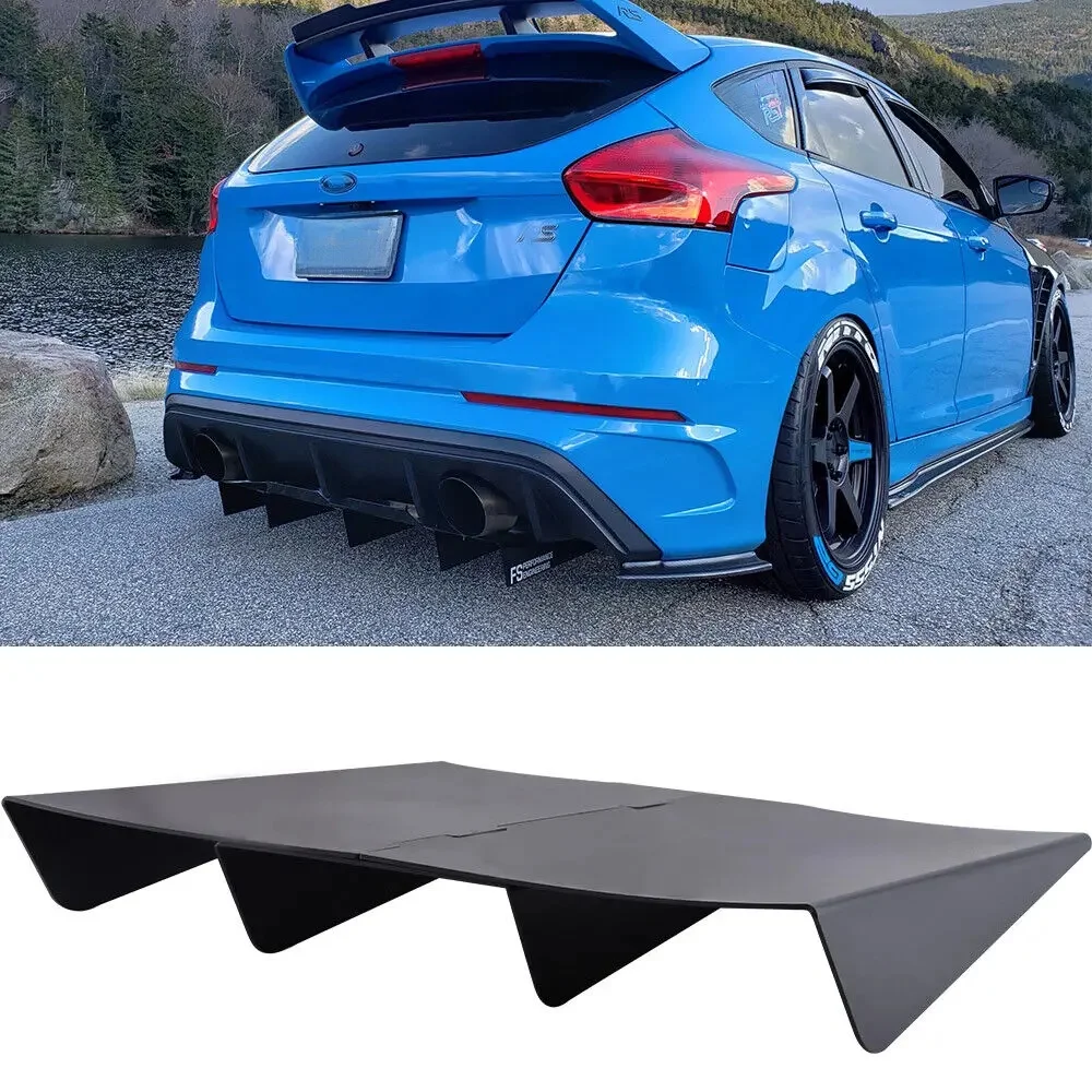 LAICY-Diffuseur de pare-chocs arrière pour Focus RS Mustang 2013-2022, 4 ailerons de requin, Spomicrophone, séparateur inférieur Jules, ruisseau inférieur, kits de carrosserie de voiture