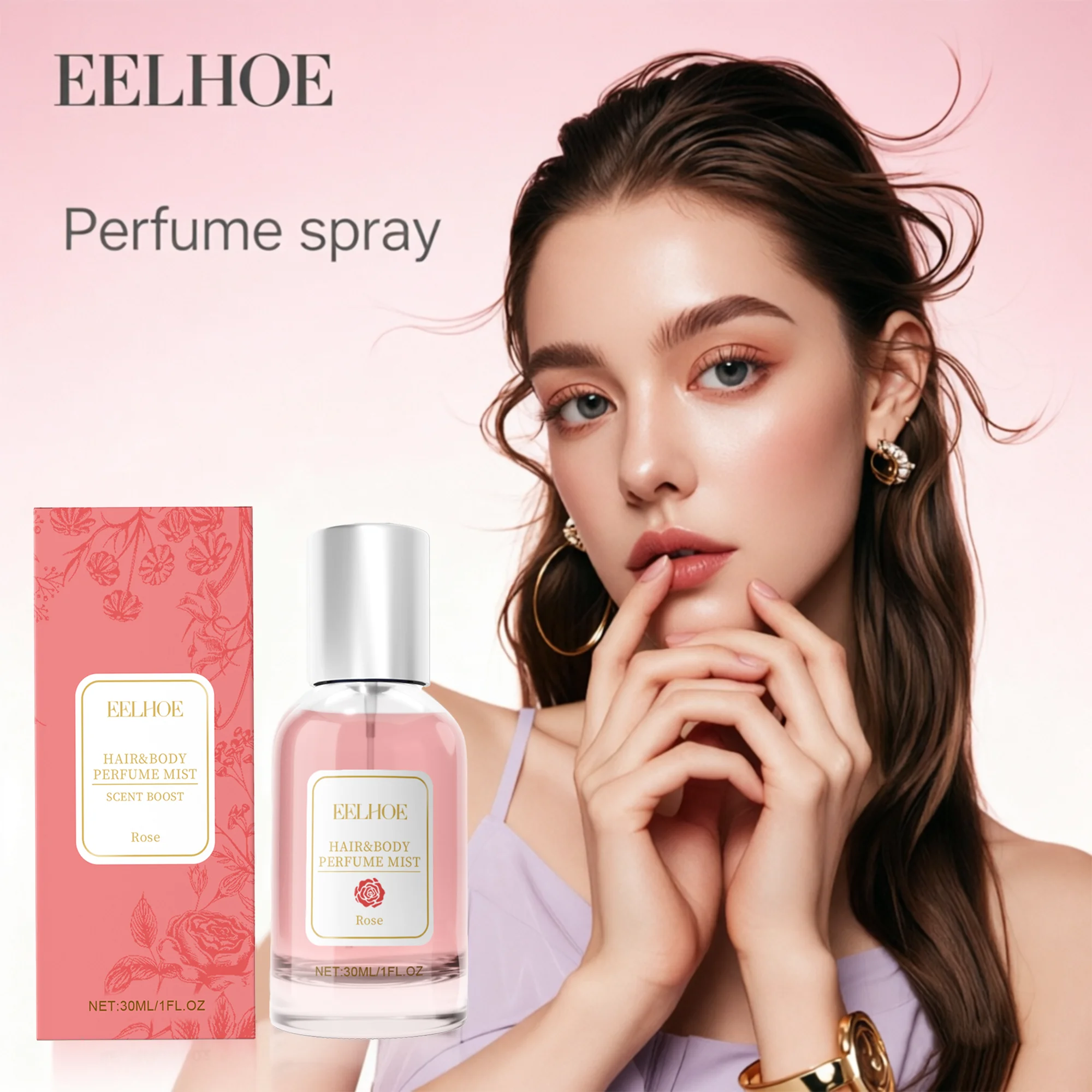 

EELHOE Rose Fragrance Spray For Body And Hair Daily Use Elegant Fresh Scent Lightweight Long Lasting Fragrance