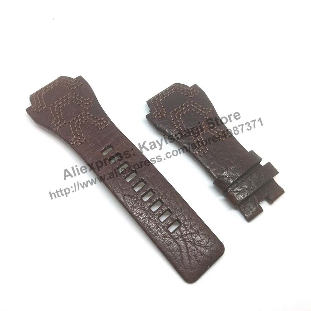 Compatible. Diesel DZ1267 , DZ1268 - 24mm Brown Genuine Leather Watch Strap Band