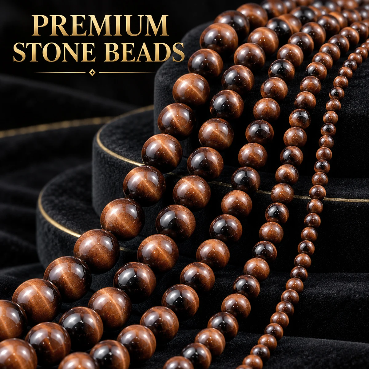 8/10/12mm 16/18/24pcs Stone Stained Glass Tigers Eye Coffee Brown For DIY jewelry bracelets necklaces and accessories