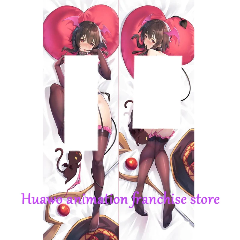 أنيمي Dakimakura وسادة Megumin الشيطانة 2-الجانب طباعة المخدة المعانقة غطاء وسادة الجسم Otaku Waifuristmas الديكور 2023