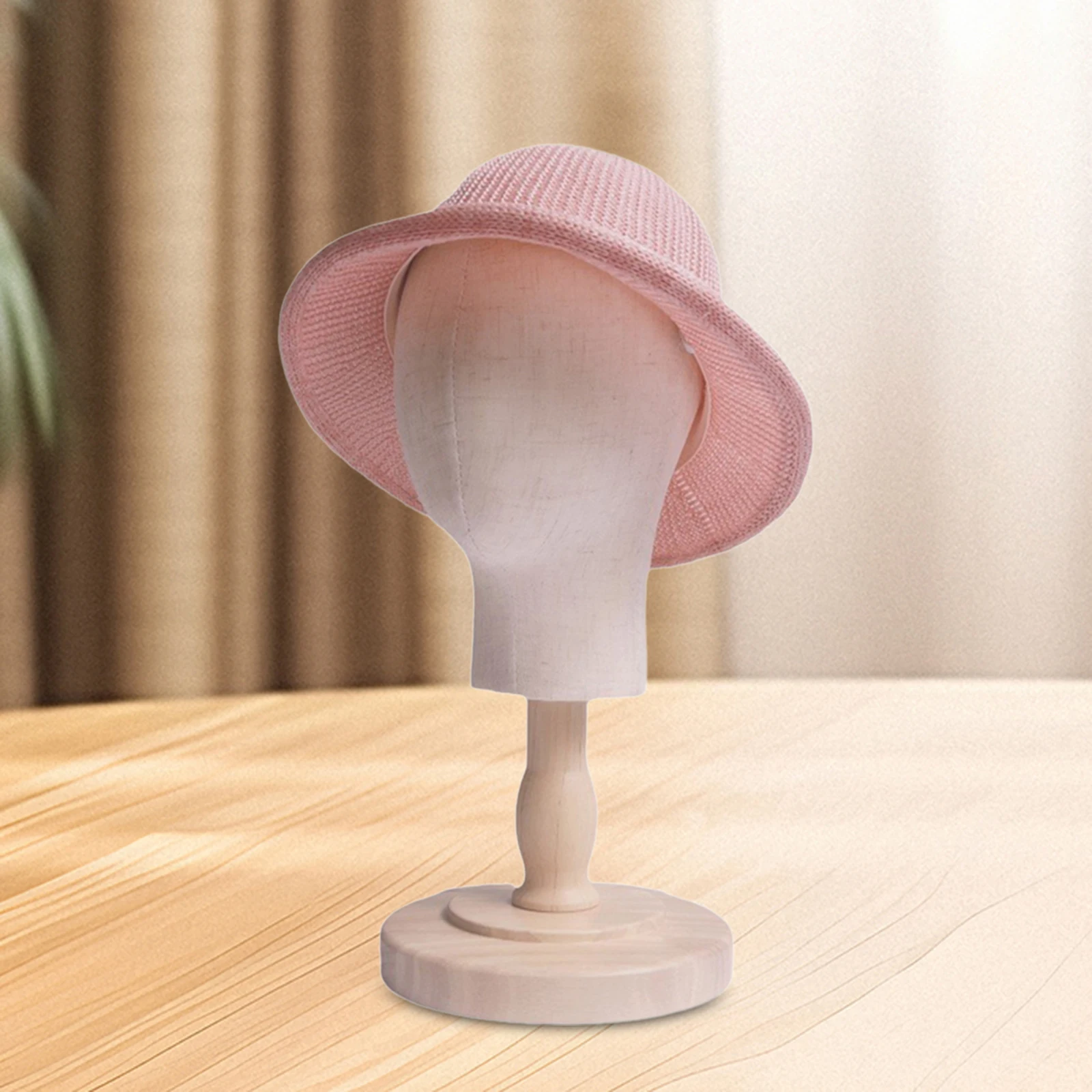 Modelo de cabeça de bebê com base de madeira, suporte para chapéu, cabeça, salões infantis, meninas