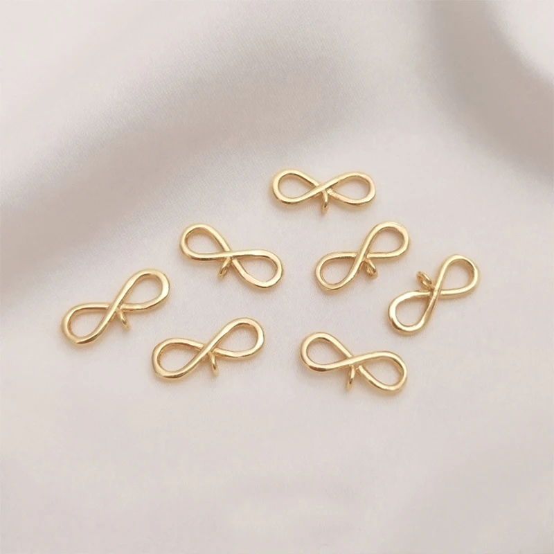 14K Gold Plated Brass Infinite Symbol Connector Charms With Koop DIY Necklace Bracelet Jewelry Making Connector Charm