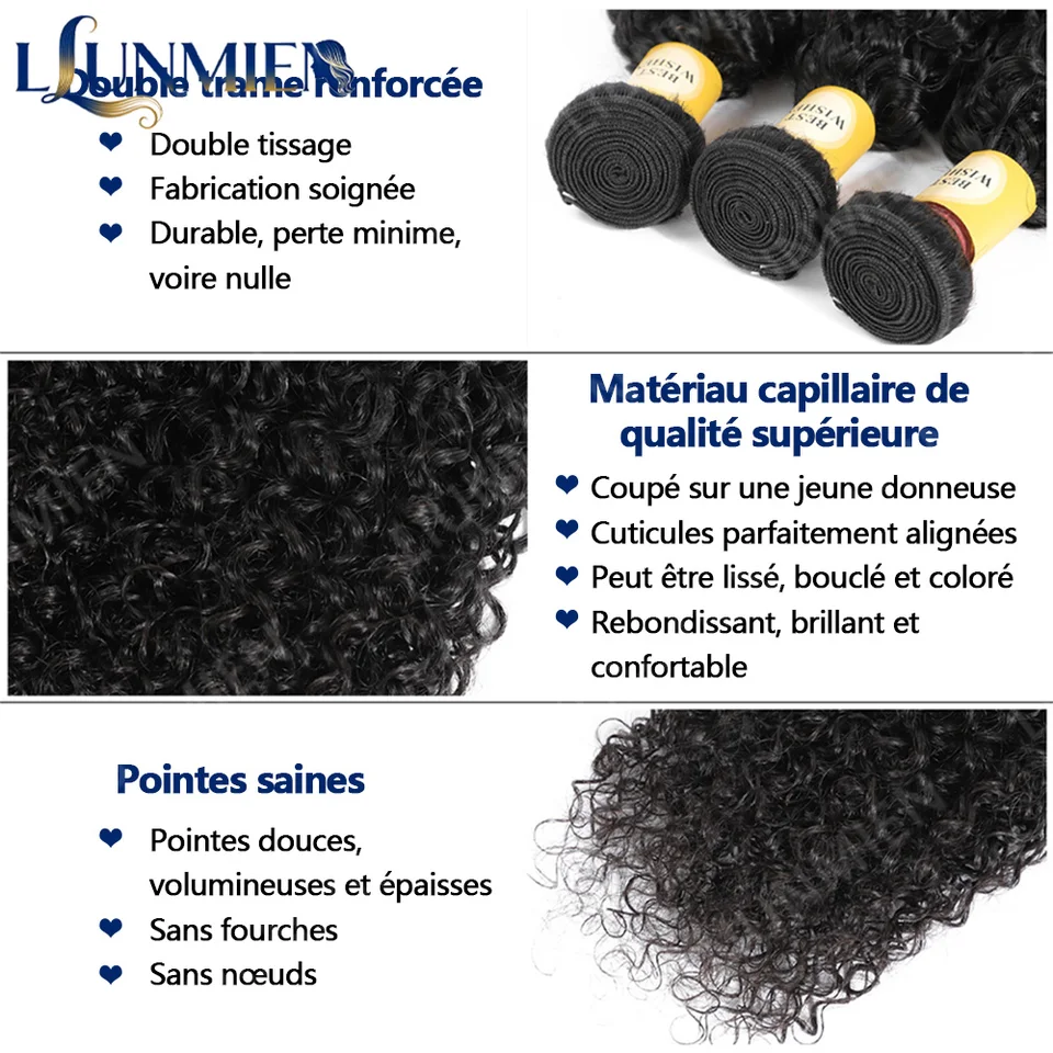 Paquetes de Cabello Rizado 26 Pulgadas Cabello Humano Brasileño Crudo Paquetes de Cabello 100% Cabello Humano Extensiones para Mujeres 12A Grueso Paquetes de Cabello Humano 5