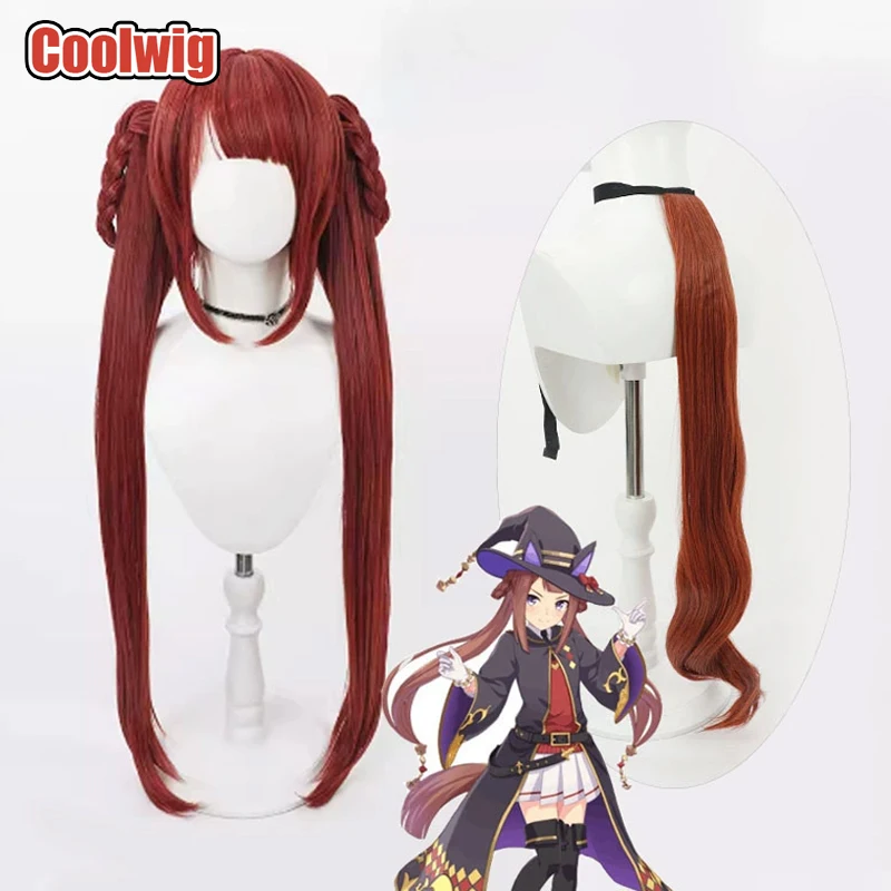 

Coolwig Synthetic Hair Sweep Tosho Cosplay Wigs Game Uma musume: Pretty Derby Sweep Tosho Long Red Ponytail Wig Heat Resistant