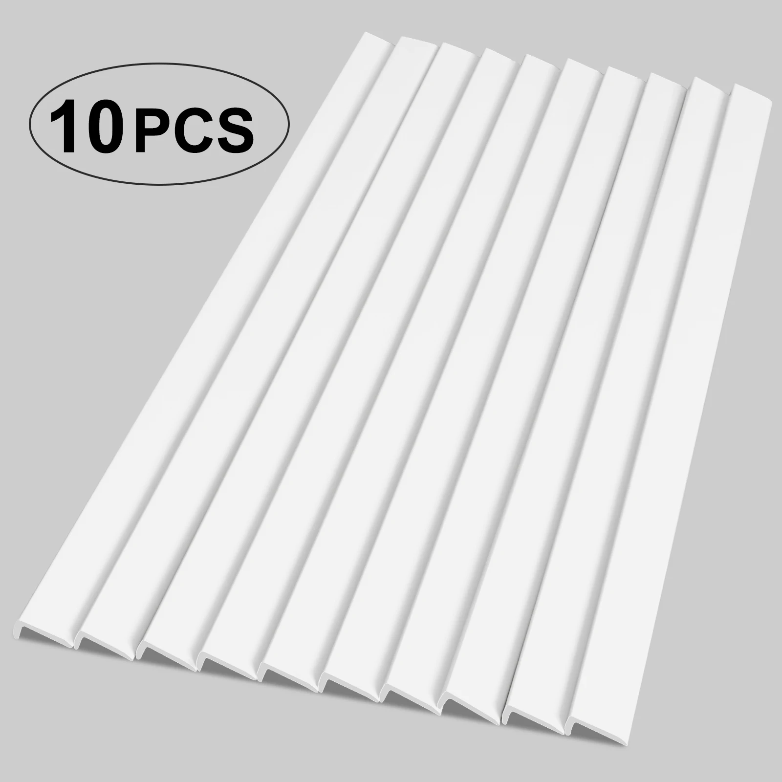 NONE 10 stücke 12 Zoll Schälen Und Aufkleben Aluminium Fliesen Trim Metall L-förmigen Schutz Wand Ecke Streifen Dekorative Küche backsplash Trim 6