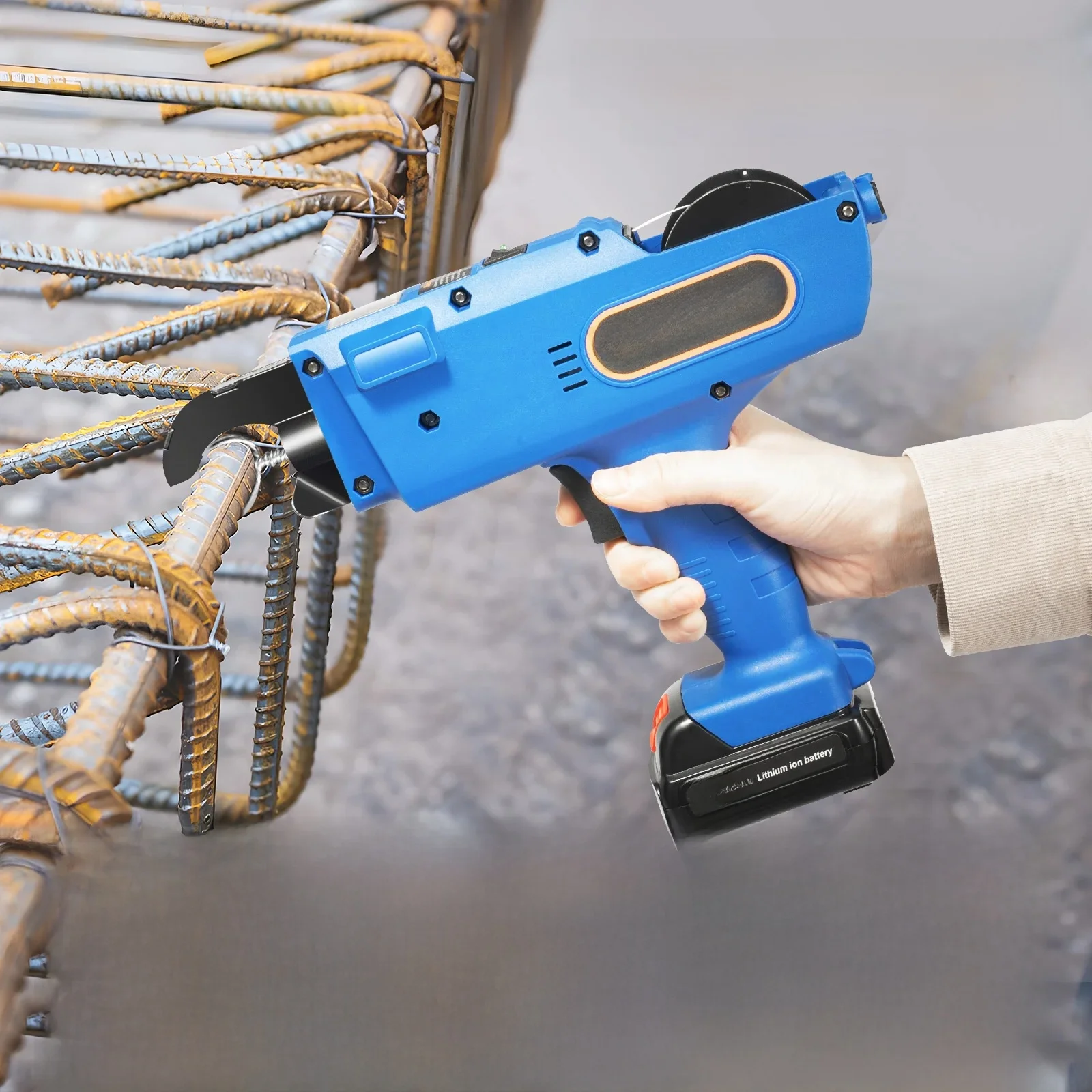 Machine à relier automatique de niveau de barres d'armature, 8mm-34mm, 12V, 4500mAh, Machine à attacher les barres d'armature électrique portative, pince à fil, Kit d'outils avec piles