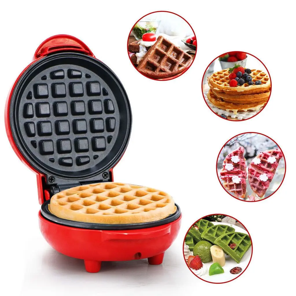 Mini Maquina De Waffles Panquecas Elétricos Portátil 110v Doméstica 350w Quiche/De Forno/Eggette