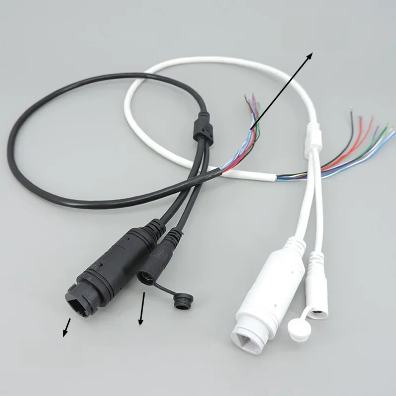 9 pin core 48V to 12V PoE network power Cable DC Audio IP Camera RJ45 split wire waterproof cover PoE module For CCTV IP Camera