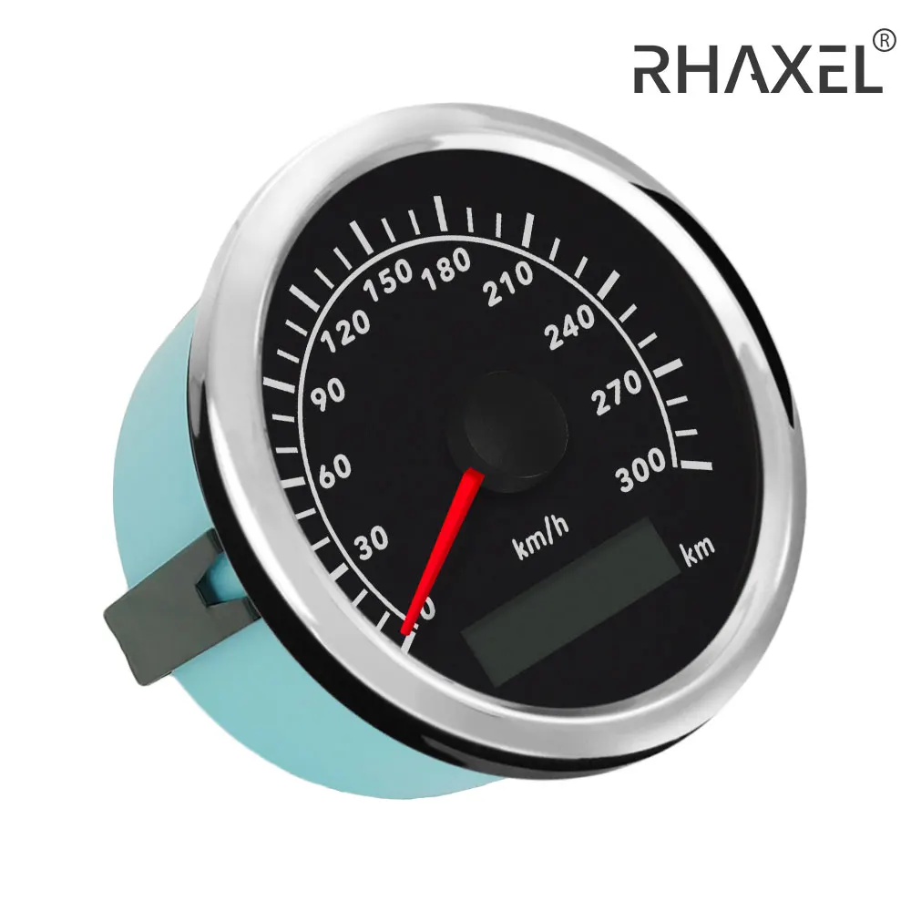 RHAXEL 85mm GPS Speedometer Odometer Speed Gauge Meter 0-120km/h 0-160 km/h 0-200km/h 0-300km/h for Auto Car Trucks Boat 12V 24V