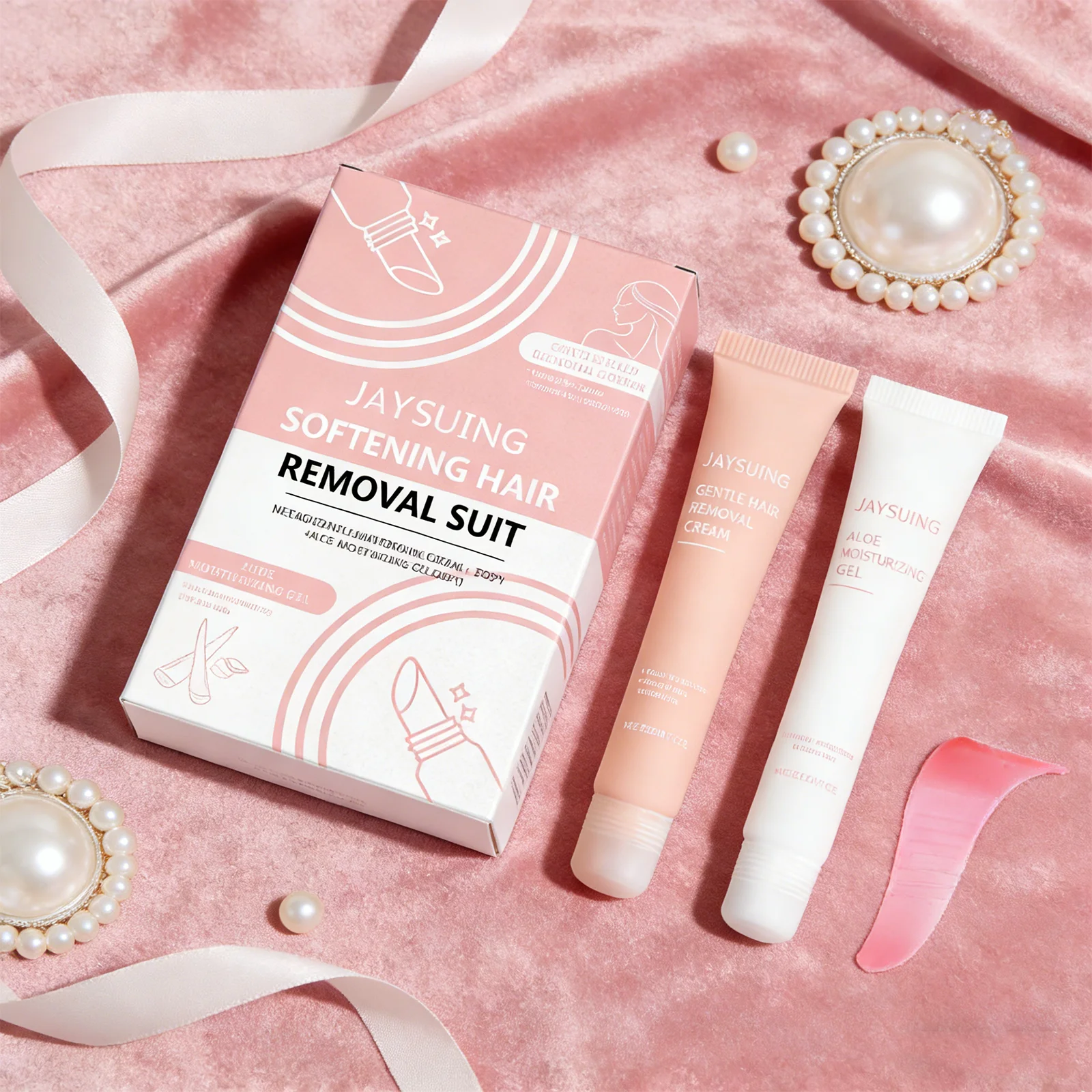 

Набор для удаления волос JAYSUING 40G, придающий шелковистость, длительное очищение, компактный и портативный, освежающая текстура.