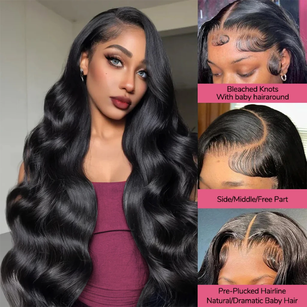 

XYS Glueless Wig Human Hair Ready To Wear Preplucked Brazilian Body Wave 7x6 HD Lace Frontal Wigs For Women 100% human hair wigs