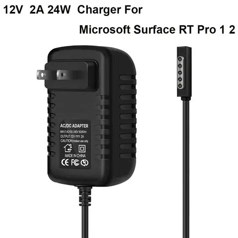 Surface RT Charger 24W - Replacement AC Charger Adapter 12V 2A Compatible with Microsoft Surface RT Pro 1 2 10.6" Window Tablet