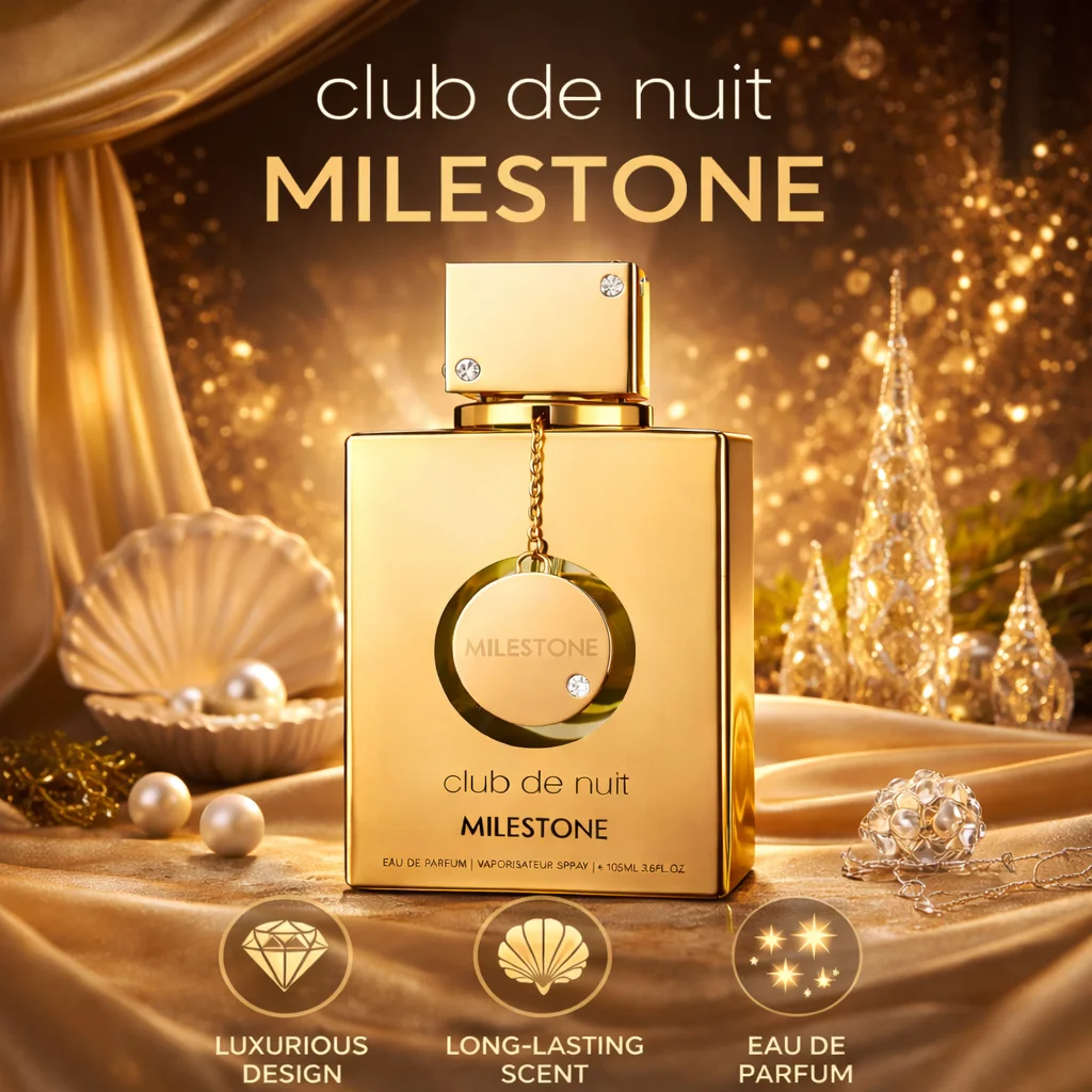 

Armaf Club de Nuit Milestone EDP 105ml - Premium Oriental Woody Scent, Signature Gold Bottle For Gifting