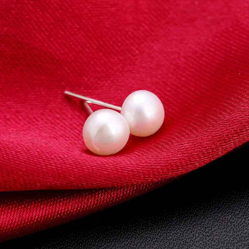 Wholesale 100 Pairs of 5-6mm Natural Fresh Water Button Pearl Stud Earring