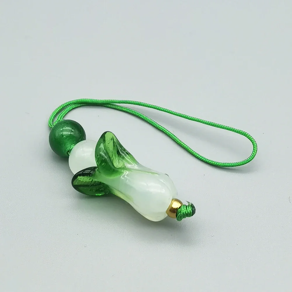Pendentif choux vert diversifié de style chinois, lanière de téléphone mignonne, sangle de charme, ULde confrontation, porte-clés fait main, décoration de sac