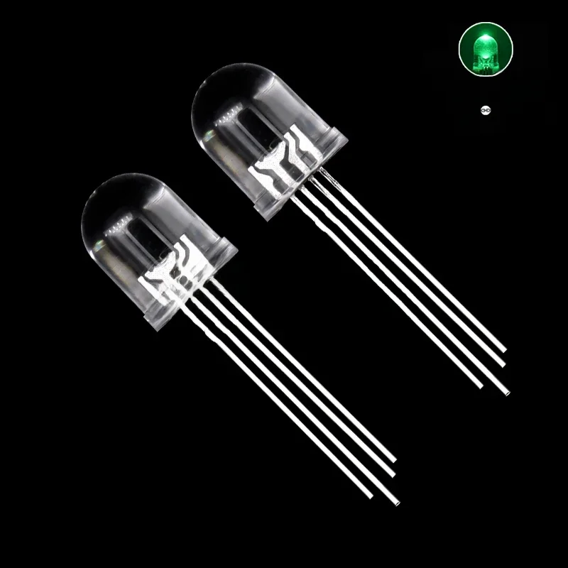 10 sztuk 10mm 4 piny pełnokolorowe diody LED RGB wspólna anoda/katoda przezroczysta/mgła F10 trójkolorowa dioda elektroluminescencyjna czerwony zielony niebieski — zdjęcie 2