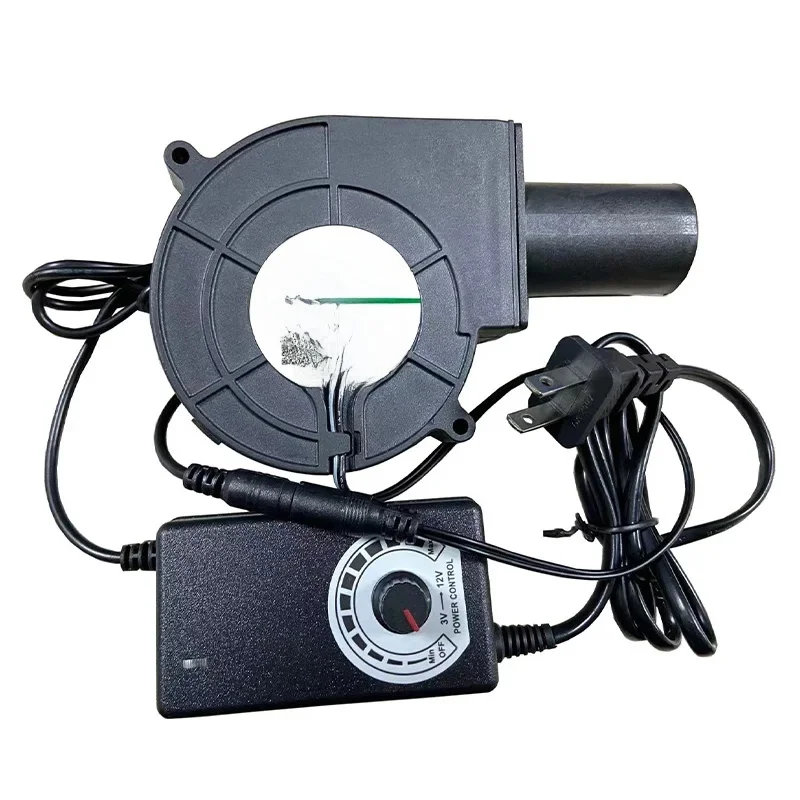 DC 12V 2.85A Mini Blower Firewood BBQ Stove Adjustable Speed Large Air Volume Turbo Fan 5500R/Min Waste Oil Stove Wood Stove