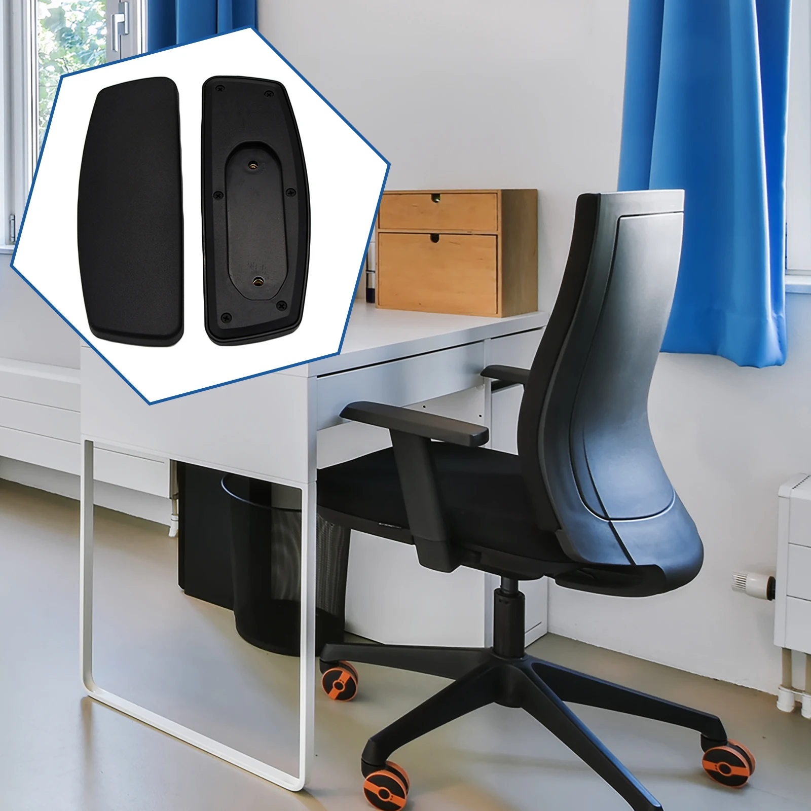 2Pcs Soft Office Chair Armrest Pads Wear Resistant Arm Cushion Elbow Rest Support Cover for Gaming Computer Chair Accessories