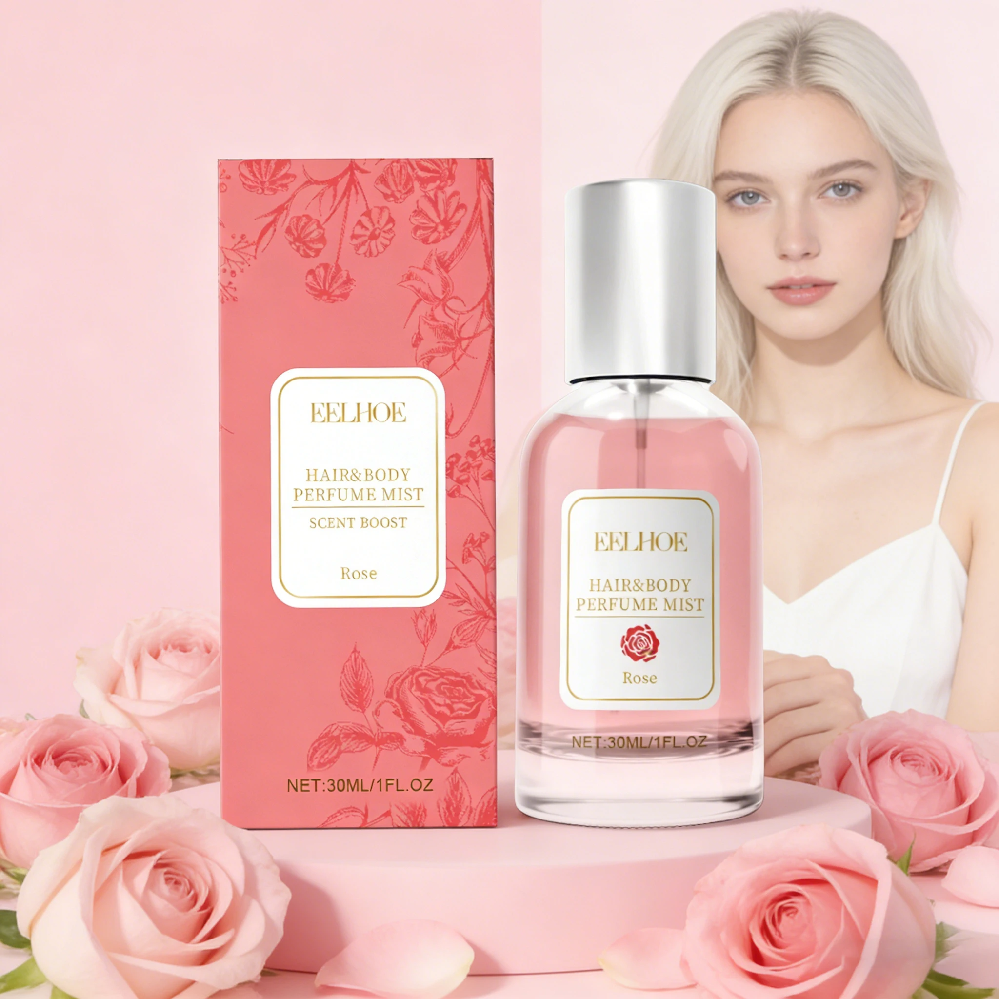 

Парфюмированный спрей для волос и тела EELHOE с ароматом розы, свежий, натуральный, романтичный, стойкий, с феромонами, успокаивающий, парфюмерная вода для волос и тела.