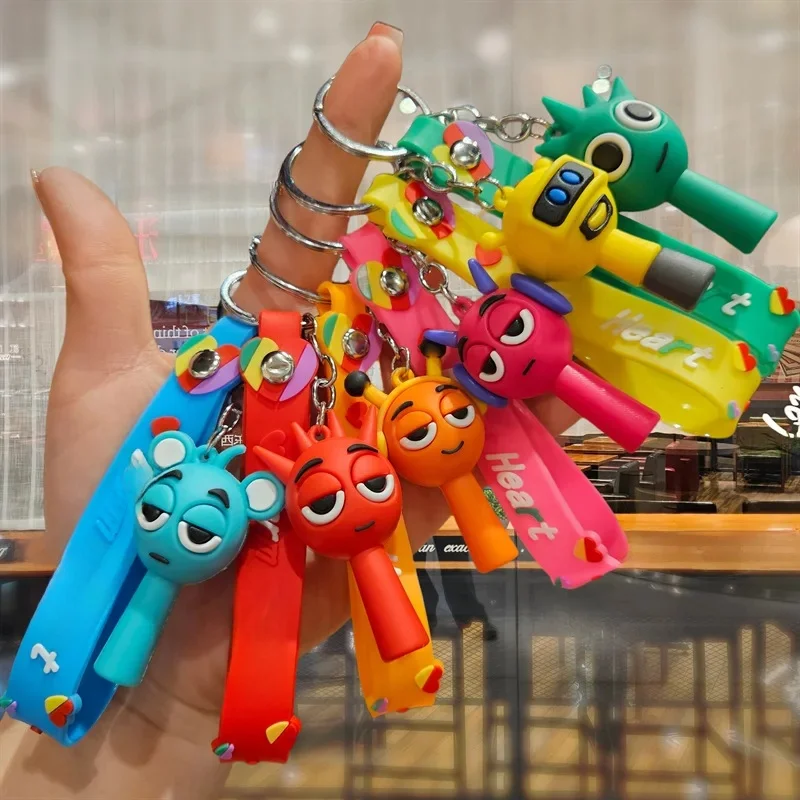 2025 Sprunki porte-clés Sprunki Figurine Oren Raddy gris Brud Vineria pendentif porte-clés porte-clés bijoux Fans cadeaux d'anniversaire