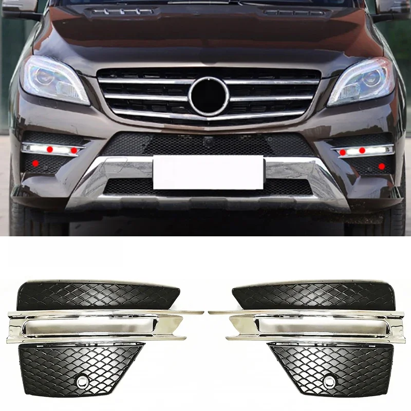 Couvercle de Phare Antibrouillard Avant DRL Chromé, Grille betérieure pour Mercedes Benz ML aqW166, A1668851374 A1668851474 A1668852822 A1668852922