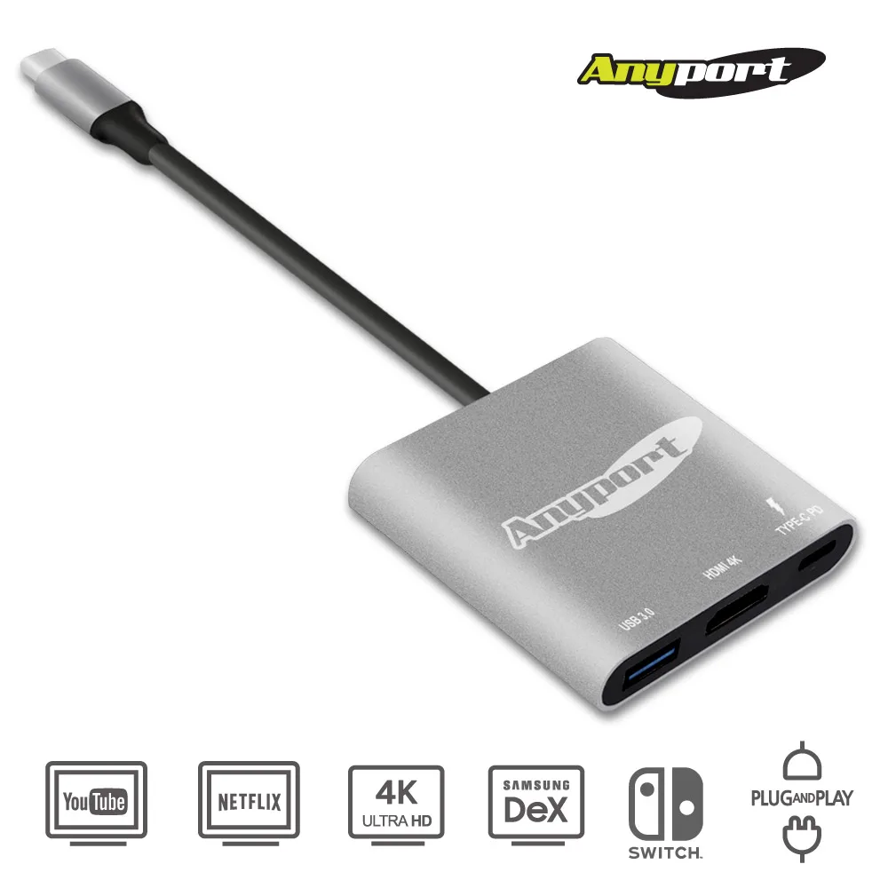 ANYPORT USB Type-C to HDMI mirror ring converter AP-TC31PH