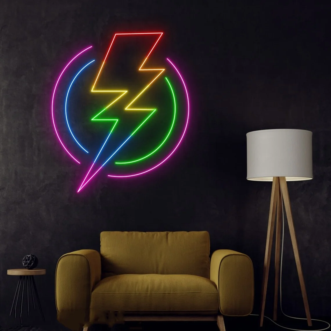 Colorful Thunder Led Sign Lightning Neon Sign Wall Art Decor Neon Sign