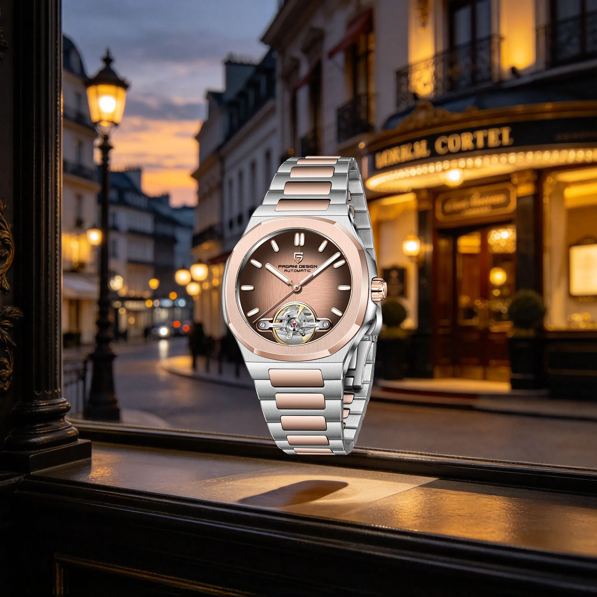 2026 PAGANI DESIGN Exclusive Edition Men's Automatic Mechanical Watches Two Tone Rose Gold  Sapphire Tourbillon Waterproof Watch