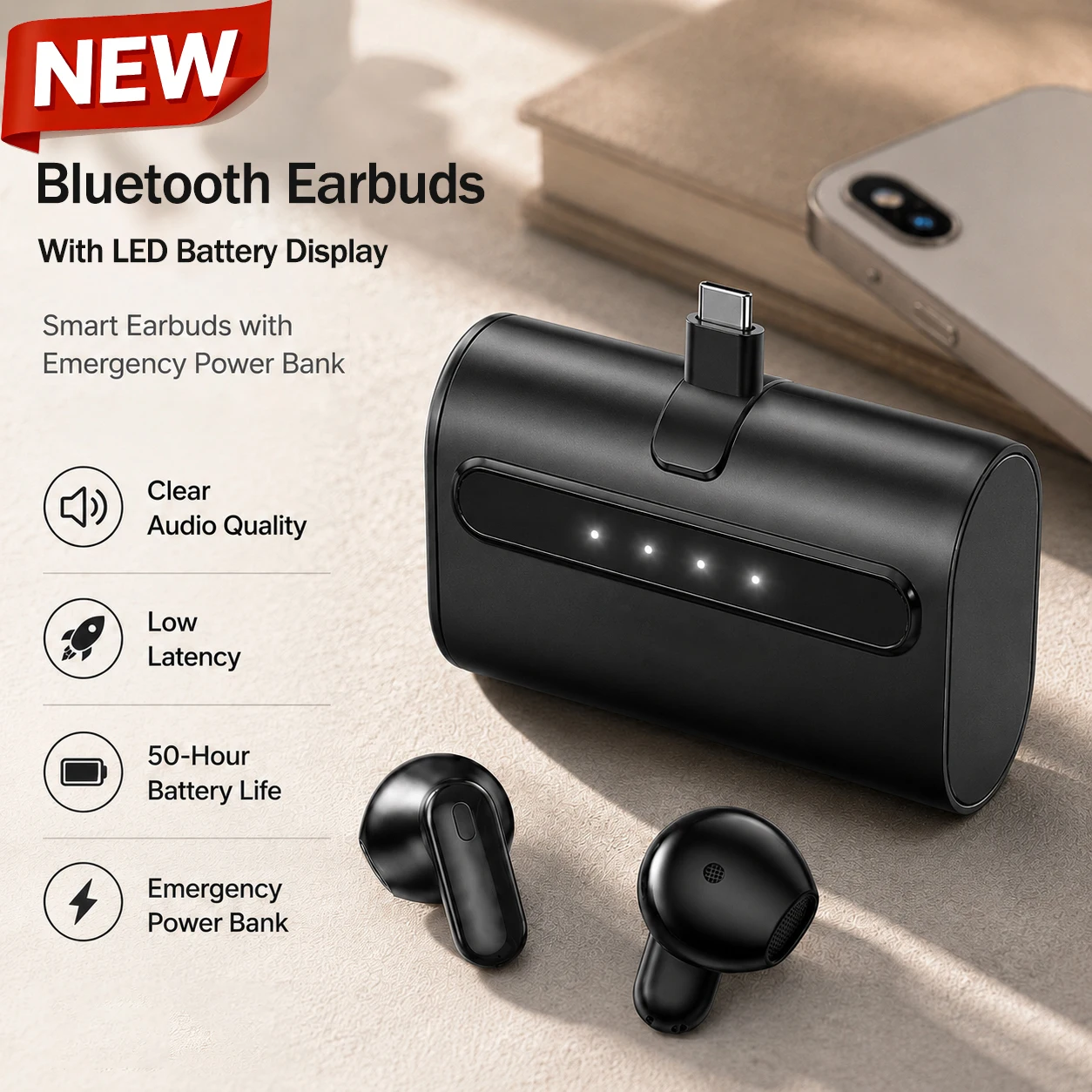 MS123 Kabellose Bluetooth-Kopfhörer mit Notladefunktion, 50 Stunden Akkulaufzeit, klarem Panorama-Surround-Sound, stabiler Verbindung und Multi-Geräte-Kompatibilität – ideal für Sport, Reisen und