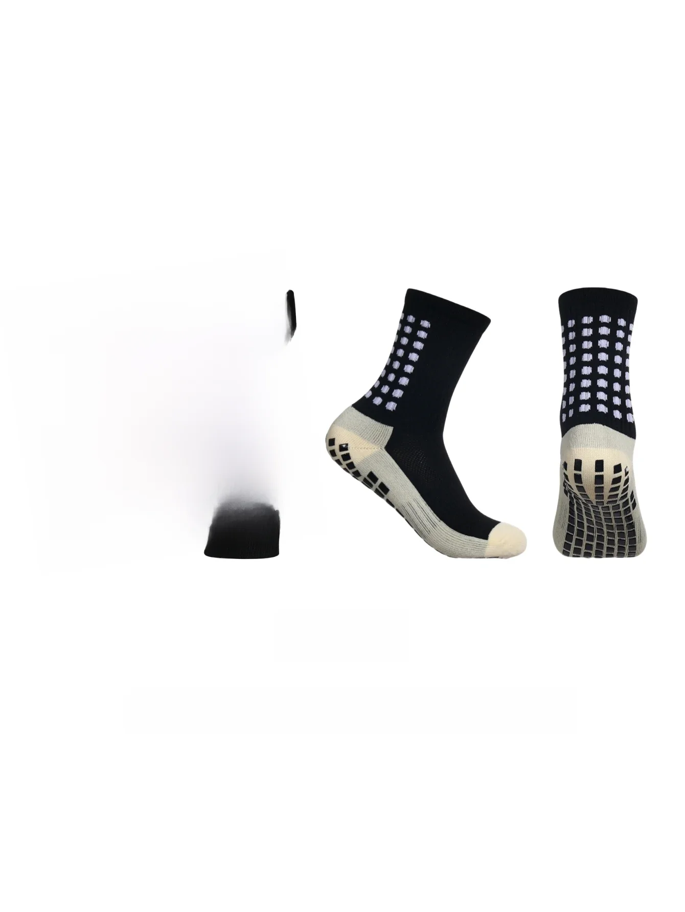 1 paire de chaussettes de football antidérapantes et chaussettes de protection des jambes, combinaison de points de colle classiques