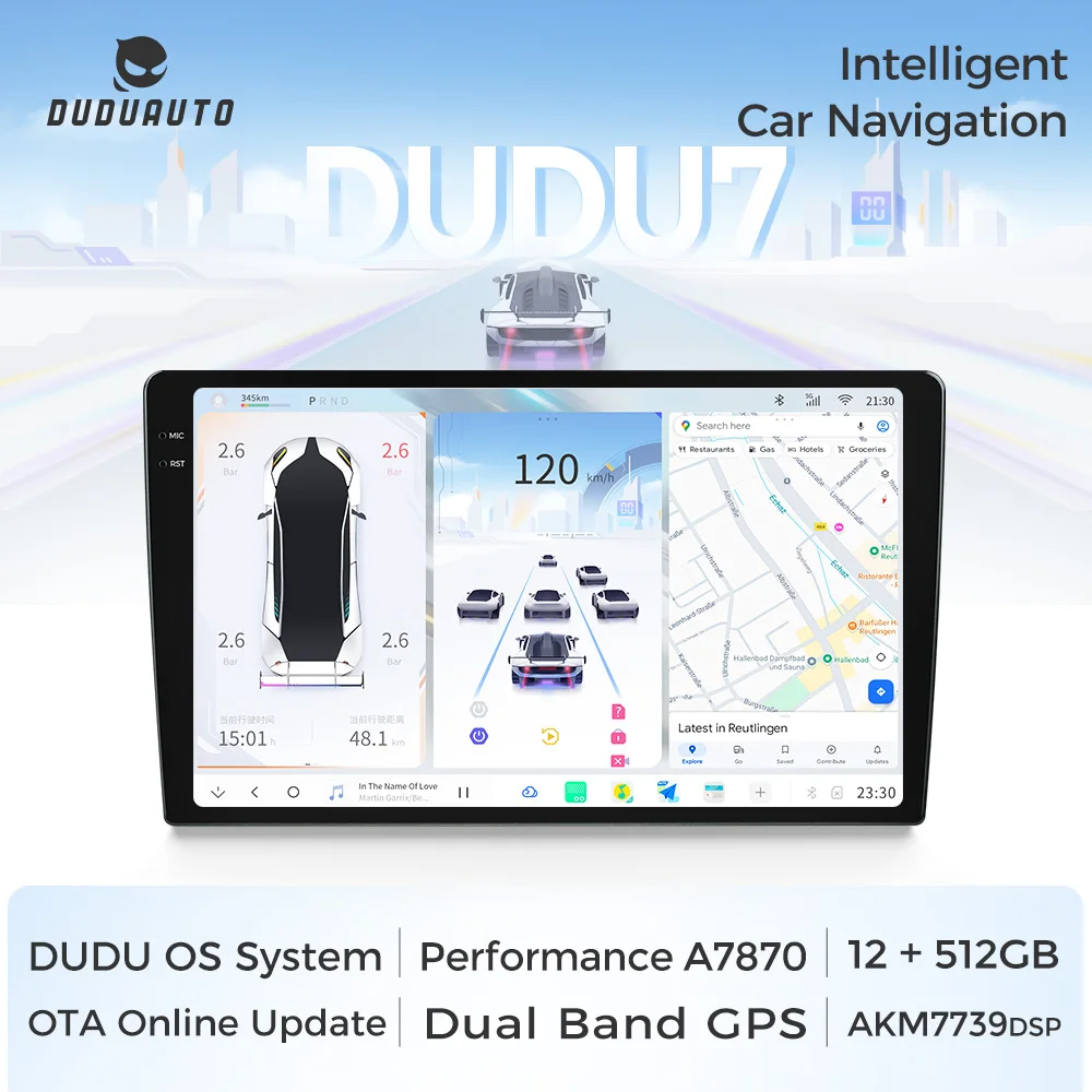 DUDUAUTO EU DUDU3 DUDU7 Radio de coche universal Android 13 de 9/9.5/10.1/10.36 pulgadas para Toyota Honda Kia Renault Peugeot Hyundai BMW Benz Audi Fiat Ford VW Skoda SEAT Nissan 4G GPS A7870 AKM7739 DSP Sonido TDA7808 Sistemas inteligentes inalámbricos Carplay Android Auto 1