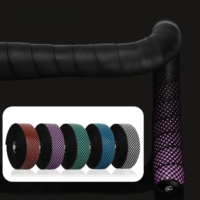 AliExpress riderace RIDERACE Bicycle Handlebar Tapes For Road Bike Handle Bar Dot Gradient Anti-slip Elastic PU EVA Soft Breathable Cycling Straps
