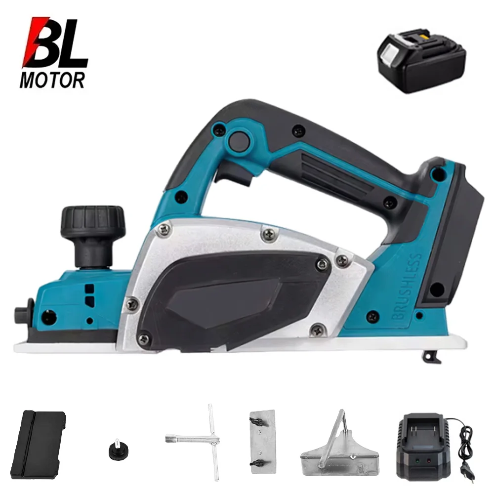 Borstelloze Elektrische Schaafmachine 15000 RPM Draadloze Handheld Hout Schaafmachine Snijgereedschap Frezen Graveren Voor Makita 18V Batterij