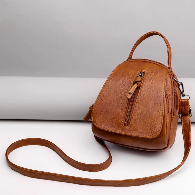 Damska torba na ramię Vintage Crossbody Torba damska PU Skórzana mała torebka dla pań Luksusowy design Podróżna torebka na telefon — zdjęcie 2