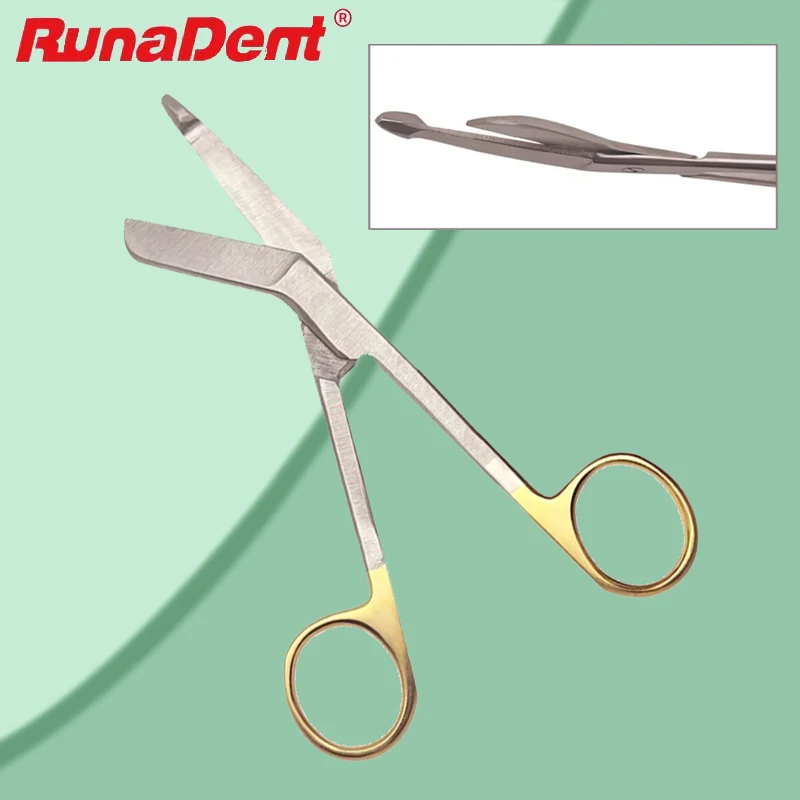 14cm Medical Bandage Scissors - Stainless Steel Gold Scissors for Nursing, Home, & Clinical Orthopedic Care