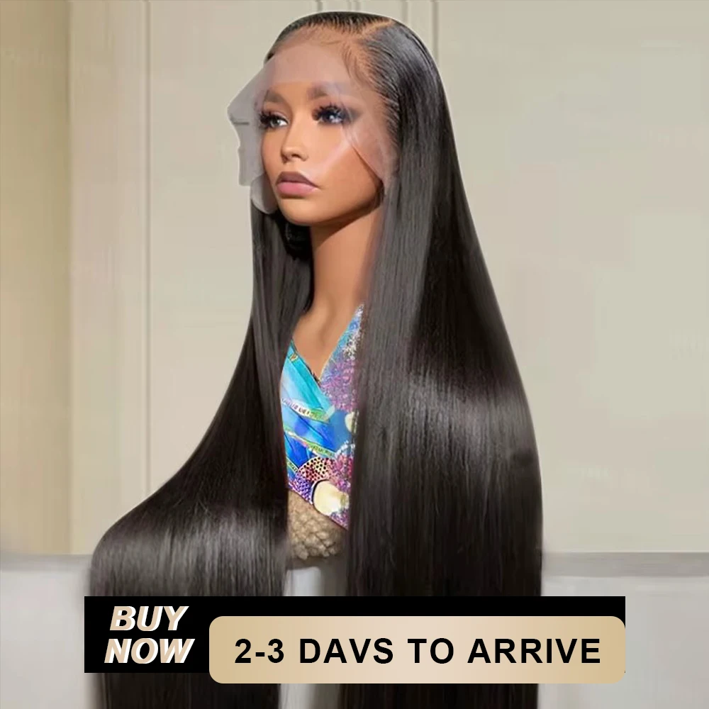 

13x6 38 40 46 Inch Straight Bone HD Lace Frontal Human Hair Wigs 13x4 Lace Front Wig 250 Density Brazilian Pre Plucked For Women