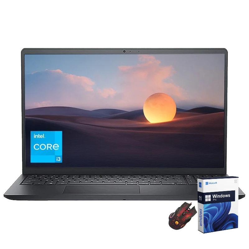 Dell-Laptop Inspiron Preto com Mouse Gaming, 15,6 ", Intel Core i3-1215U,32GB de RAM,2TB SSD,Windows 11 Pro