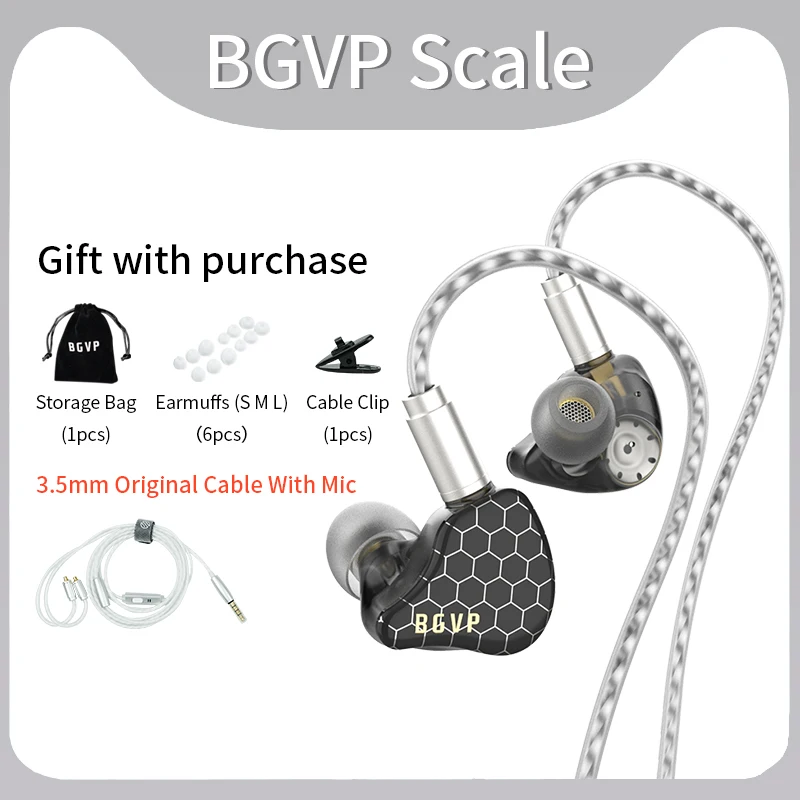 Bgvp Schaal 2DD In Ear Monitor Oortelefoon 6D Geluidseffecten Gaming Headset Hifi Wired Hoofdtelefoon Bass Stereo Oortelefoon Muziek Oordopjes