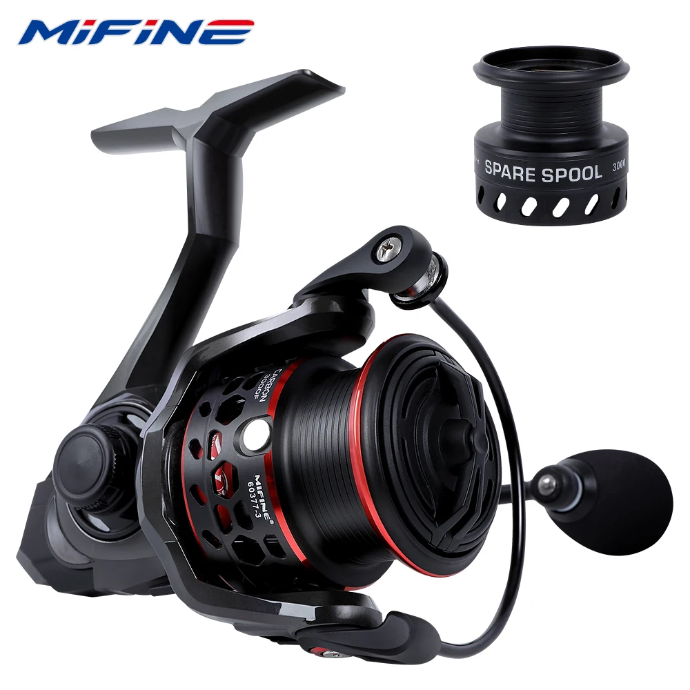 MIFINE CARBON Ultralight Spinning Reels with Spare Aluminum Spool 5.1:1 Carbon Fiber Fishing Wheel for Saltwater and Freshwater