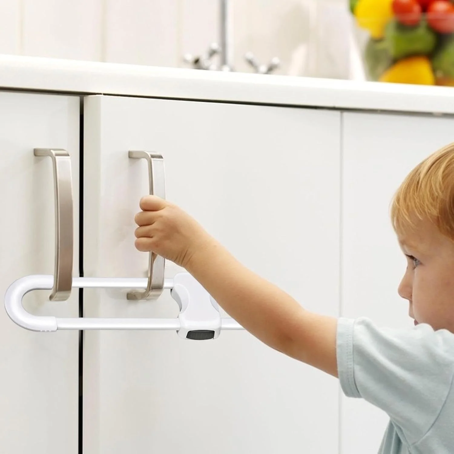 

Sliding Cabinet Locks for Babies, Baby Proofing Adjustable U-Shaped Baby Safety Latches for Handles Knobs Drawers, Fridge, Close