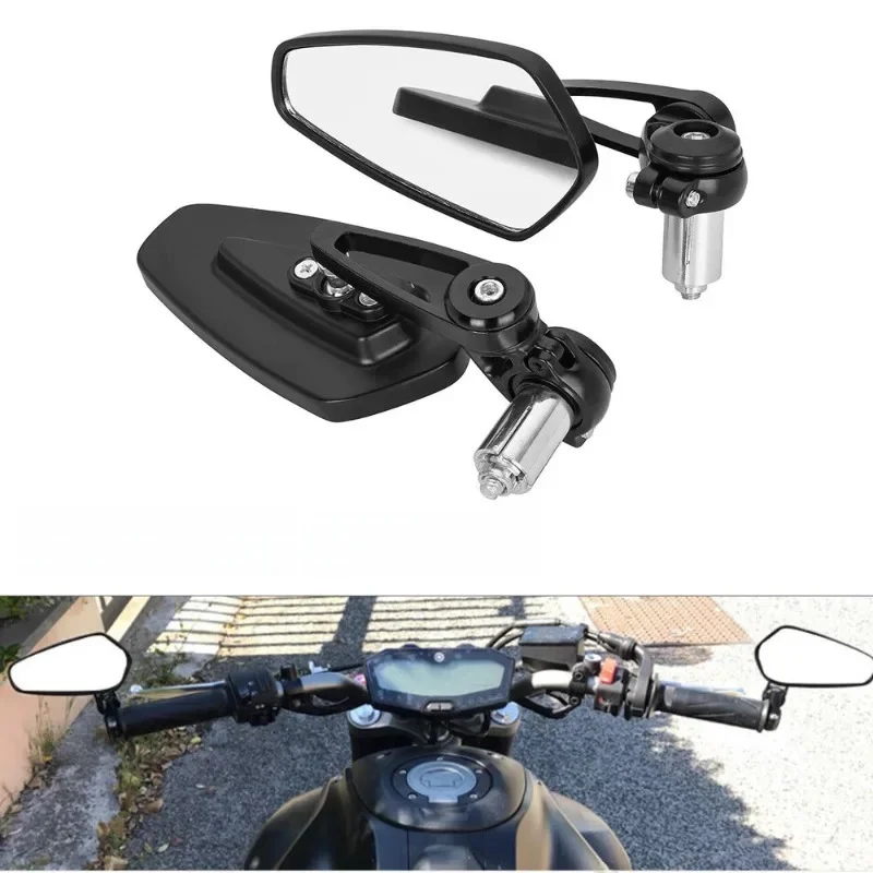 AliExpress NONE 22mm CNC Motorcycle Handlebar Mirror - Universal Fit Aluminum Alloy Bar End Rearview Mirror for Custom Bike Modification