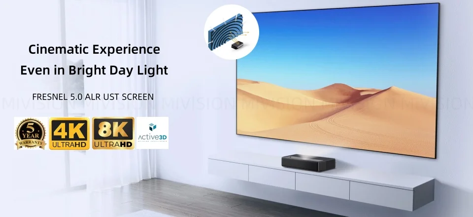Fresnel mit festem Rahmen 5,0 ust alr Ultra-Short-Throw-Anti-Licht-Projektor dunkelgrau 8k 4k optische Fresnelscreen-Projektion – Detail 1
