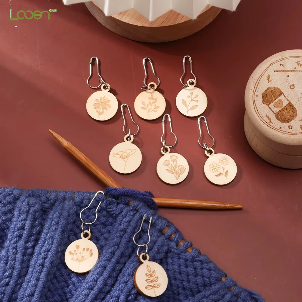 Multi-pieceSewing Tools Wooden Counter Knitting Tools DIY Craft Buckle Needle Clip Buckle  Counter Marker Knitting Tools