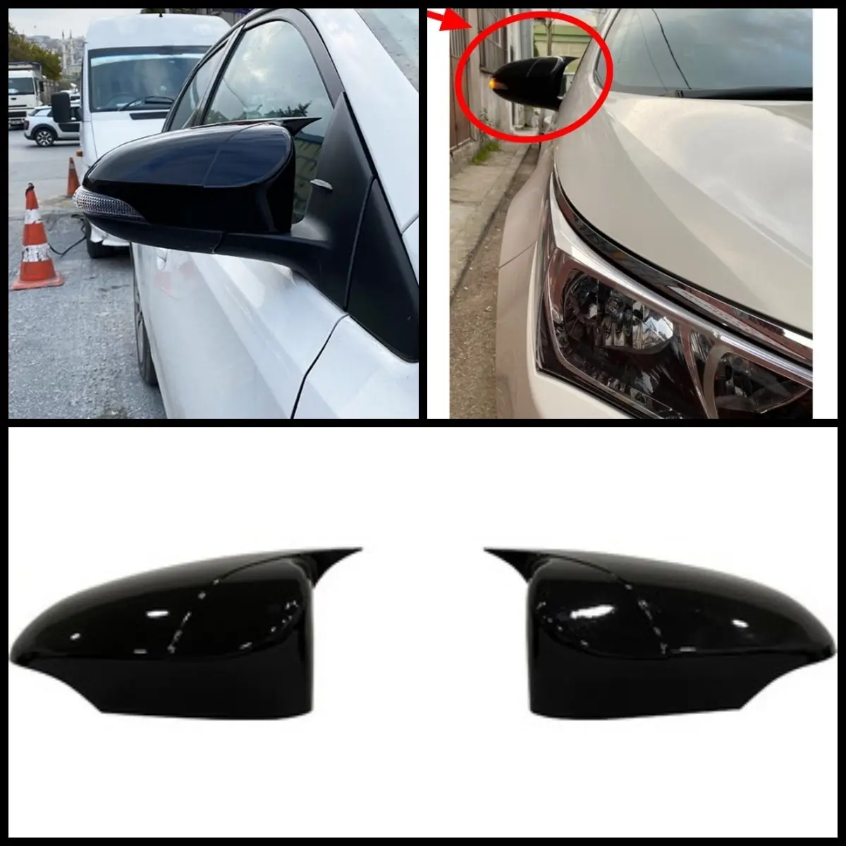 

2 Pieces Rearview Mirror Cover Side Wing RearView Mirror Case Cover Glossy Black Car Shields Kit For Toyota Corolla 2013-2018