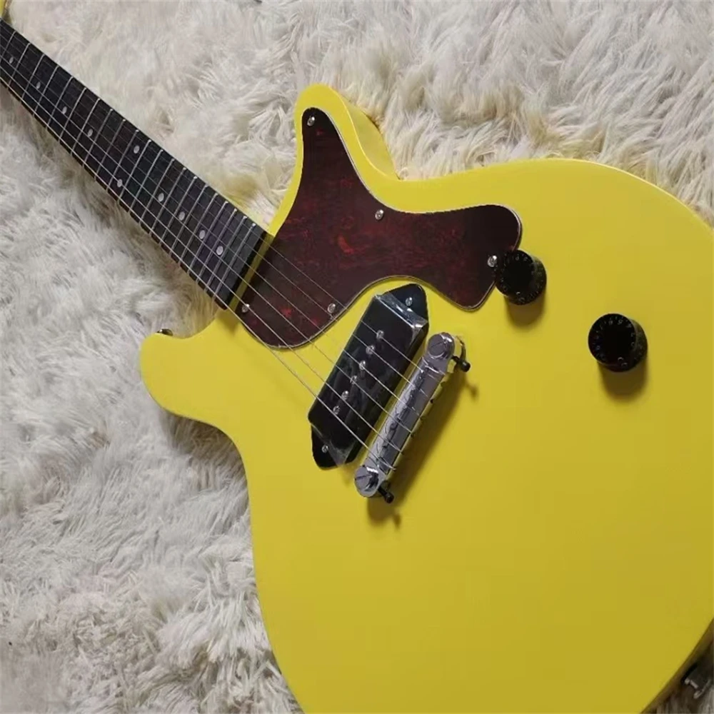 

Yellow TV beginner electric guitar chrome parts Wine-red Pickguard