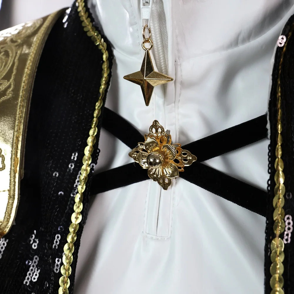 أزياء رومي ميرا زوي التأثيرية للأطفال البالغين مجموعة أنيمي K-Pop باللونين الأسود والذهبي ملابس لعب الأدوار للفتيات المعبود #6