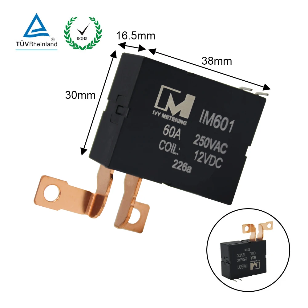 TUV IEC62055-31 Certified Smart Meter Bistable Power Relais 60A 12V Control SPST NO Latching Relay